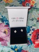 Cate & Chloe Lennon18k White Gold Plated Diamond Shaped Stud Earrings Review