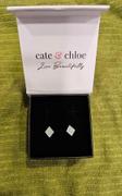 Cate & Chloe Lennon18k White Gold Plated Diamond Shaped Stud Earrings Review