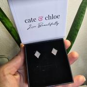 Cate & Chloe Lennon18k White Gold Plated Diamond Shaped Stud Earrings Review