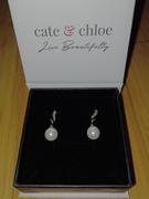 Cate & Chloe Ophelia 18k White Gold Plated Drop Pearl Crystal Earrings Review