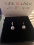 Cate & Chloe Ophelia 18k White Gold Plated Drop Pearl Crystal Earrings Review