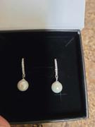 Cate & Chloe Daphne 18K White Gold Plated Simulated Diamond Pearl Drop Earrings Review