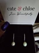 Cate & Chloe Daphne 18K White Gold Plated Simulated Diamond Pearl Drop Earrings Review