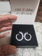 Cate & Chloe Adelyn 18k Gold Plated Sideways Hoop Earrings with CZ Crystals Review