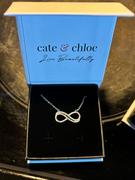 Cate & Chloe Tansy 18k White Gold CZ Crystal Infinity Pendant Necklace Review