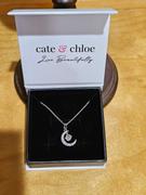 Cate & Chloe Luna Birthstone Necklace 18k White Gold Plated with Round Cut Crystals Review