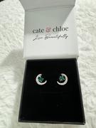 Cate & Chloe Luna Birthstone Stud Earrings 18k White Gold Plated with Round Cut Crystals Review