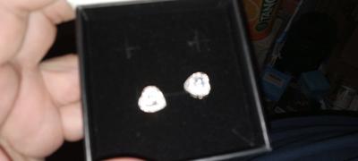 Cate & Chloe Donna 18k White Gold Plated Silver Heart Stud Earrings with Simulated Diamond Crystals Review