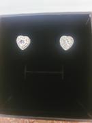 Cate & Chloe Donna 18k White Gold Plated Silver Heart Stud Earrings with Simulated Diamond Crystals Review