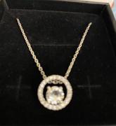 Cate & Chloe Reign 18k White Gold Plated Halo Crystal Necklace Review