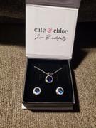 Cate & Chloe Gwendolyn 18k White Gold Round Cut CZ Halo Stud Earring and Necklace Set Review