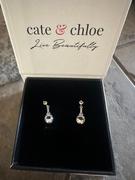 Cate & Chloe Isla 18k White Gold Plated Dangle Stud Earrings with Round Crystals Review