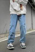 AOKLOK Urban Cross Graphic Straight Leg Jeans Review