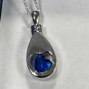 romanticwork 925 Sterling Silver Urn Necklaces for Ashes CZ Teardrop Ashes Eternity Cremation Jewelry Urns Necklace Keepsake Memorial Gifts Review