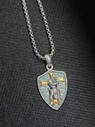 romanticwork Sterling Silver Knights Templar Necklace Cross Shield Necklace with Stainless Steel Chain Men's Necklace Review