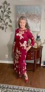 Rene's Creations Boutique Cranberry Floral Print Dress: S-3X Review