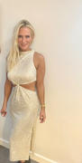 Pretty Lavish Isidora Twist Knot Sequin Midaxi Dress - Silver Review