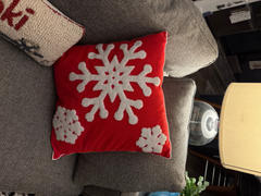 Quarter Moon Bazaar Red Snowflake Embroidered Pillow Cover Review