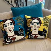 Quarter Moon Bazaar Frida & Cat Embroidered Pillow Covers Review