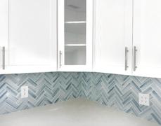 Backsplash.com Blue Textured Glass Herringbone Mosaic Tile - BA5507 LOT-A Review