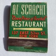 Matchbook Apparel Al Schacht's Restaurant - New York City Review