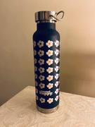 Enamelhappy 650ml Copper Insulated Retro Floral Print Water Bottle Lime Green / Navy - Enamelhappy Review
