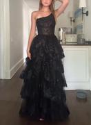 DUNTERY IT Abito in tulle con balze e corpetto a corsetto monospalla Review