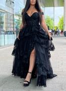 DUNTERY IT Vestito in tulle a balze con spalle scoperte Review