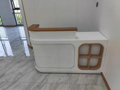 Maoters Customizable Corner Reception Desk With Light Review