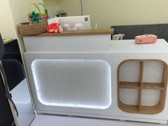 Maoters Customizable Corner Reception Desk With Light Review