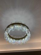 Moooni LIGHTING Round Gold Frame Irregular Crystal Bar Chandelier Review