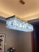 Moooni LIGHTING Rectangular Gold Canopy Crystal Chandelier For Kitchen Review