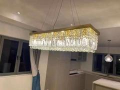 Moooni LIGHTING Rectangular Gold Canopy Crystal Chandelier For Kitchen Review