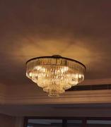 Moooni LIGHTING Round Black Iron 5-layer Smoke Gray Crystal Chandelier Review