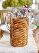 Vagabond House Glass Pitcher Hand Woven Wicker Natural Rattan Cover Review