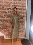 Miss Circle Sorrel Gold Ruched Chiffon Long Maxi Dress Review