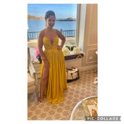 Miss Circle Xella Yellow Chiffon Pleated Chiffon Maxi Dress Review