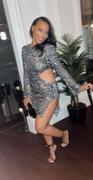 Miss Circle Myla Grey Sequin Long Sleeve Cutout Slit Dress Review