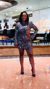 Miss Circle Myla Grey Sequin Long Sleeve Cutout Slit Dress Review