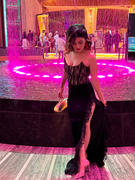 Miss Circle Gaia Black Lace Velvet Corset Side Slit Dress Review