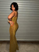 Miss Circle Ulani Gold Burnout Velvet Detail Mesh Maxi Dress Review