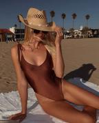 GIANINE DOLCE BROWN Ribbed One Piece Brazilian Swimsuit Review