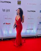 Moda Glam Boutique Milan Mermaid Satin Evening Gown-Lipstick Red Review