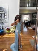 Moda Glam Boutique Penelope High Slit Dress- Powder Blue Review