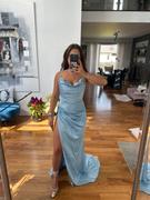 Moda Glam Boutique Penelope High Slit Dress- Powder Blue Review