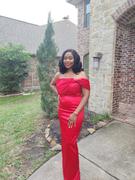 Moda Glam Boutique Grace Strapless Statement Bow Gown- Red Review