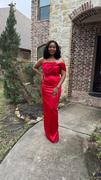 Moda Glam Boutique Grace Strapless Statement Bow Gown- Red Review