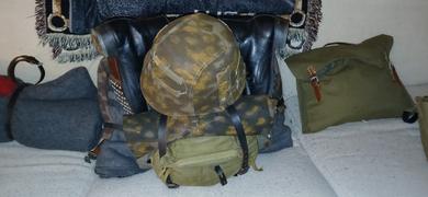 German WWII Tornister 34 Cowhide Backpack with Shoulder Straps