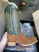 The Western Company Horse Power Mens Emerald Explosion Camel Suede Cowboy Boots Review