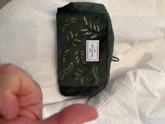 The Flat Lay Co. Drawstring Flat Lay Makeup Bag - Green Leaves Embroidered Velvet Review